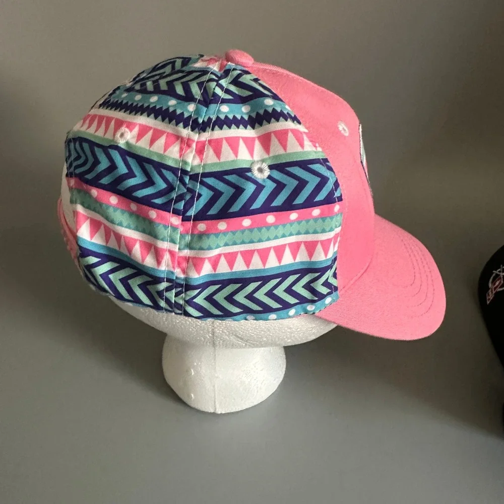 Ariat Womens Pink Southwestern Aztec Print Snapback Baseball Hat Cap Logo Patch